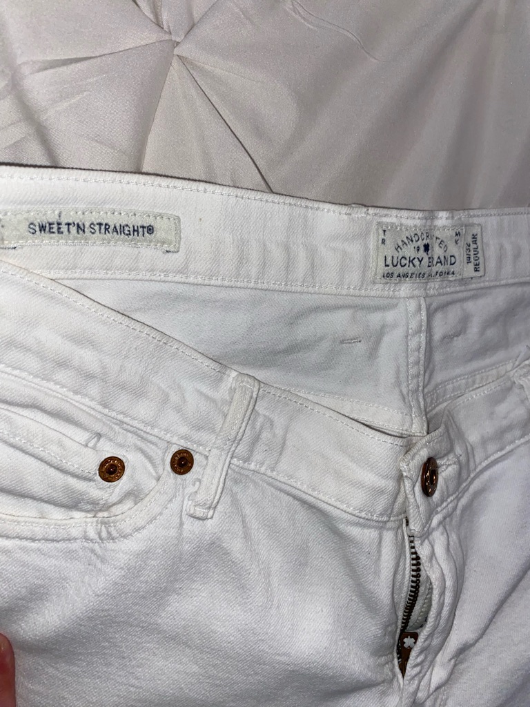 Lucky Brand Sweetn Straight White Denim Jeans